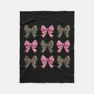 Camo Coquette Bow Eend Jagen Kinder Meisjes Bogen  Fleece Deken