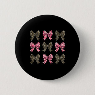 Camo Coquette Bow Eend Jagen Kinder Meisjes Bogen Ronde Button 5,7 Cm