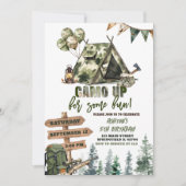 Camo de chasse pour une invitation d'anniversaire (Devant)