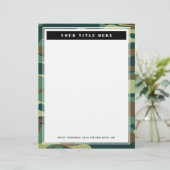 Camo de l'armée verte élégant papier de papeterie (Debout devant)