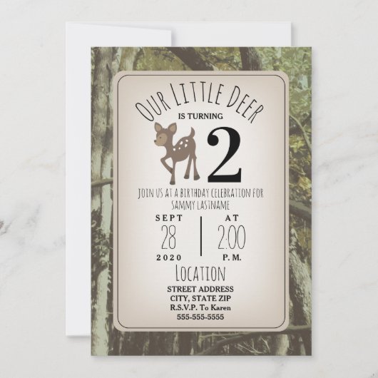 Camo Deer Birthday Kaart (Voorkant)