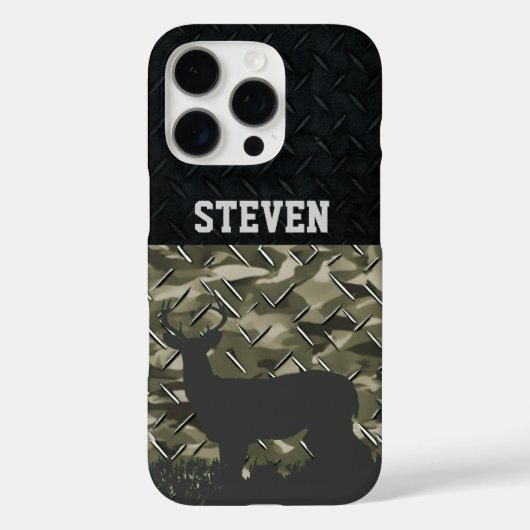 Camo Deer Hunting Personalized Buck Antlers Case-Mate iPhone Case (Achterkant)