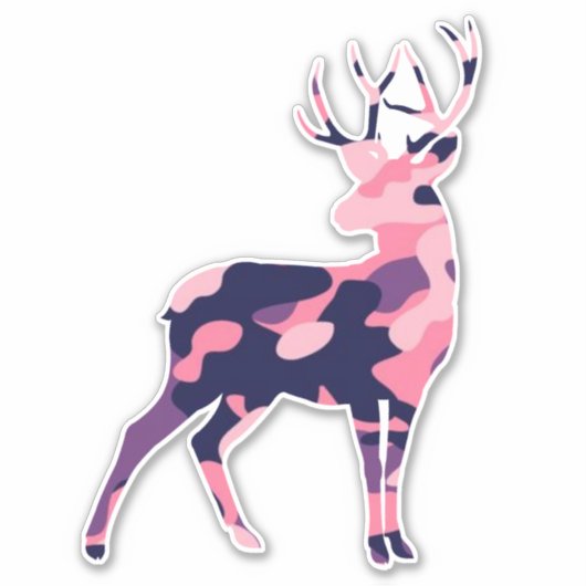 Camo Deer Sticker (Voorkant)