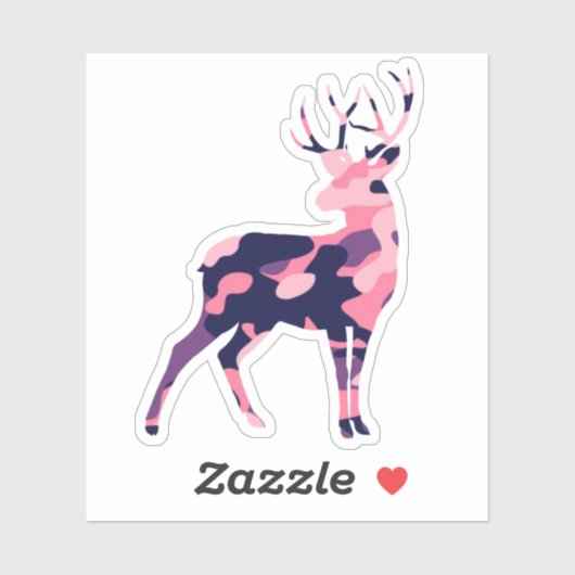 Camo Deer Sticker (Vel)