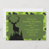 Camo Deer Sur La Colline Invitation Anniversaire (Devant)