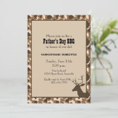 Camo Deer Vaderdag Party Invitation Kaart (Staand voorkant)