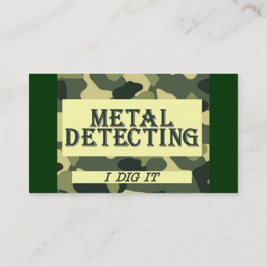 Camo Design Metal Detection Visitekaartje (Achterkant)