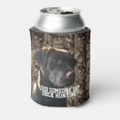 Camo Duck Jacht Chocolade Lab Vogel Hondenbier Blikjeskoeler (Blikje Achterkant)