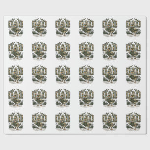 Camo Eend Papa Vintage Gravure T-Shirt Design_1 Cadeaupapier