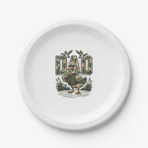 Camo Eend Papa Vintage Gravure T-Shirt Design_1 Papieren Bordje