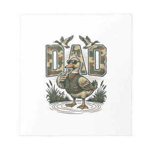 Camo Eend Papa Vintage Gravure T-Shirt Ontwerp_1 Notitieblok