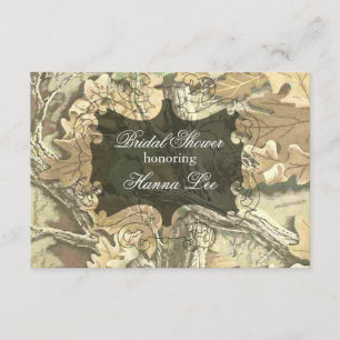 Camo Elegant Bridal Shower Invitation Kaart