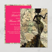 Camo Elegant Hot Pink Bridal Shower Kaart (Voorkant / Achterkant)