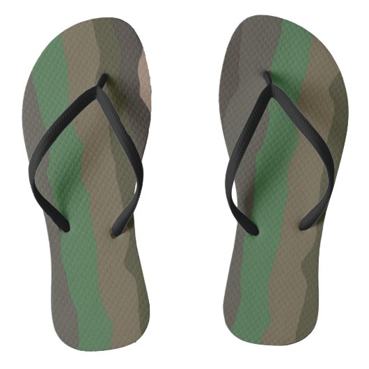 Camo en groene abstracte strepen teenslippers (Voetbed)