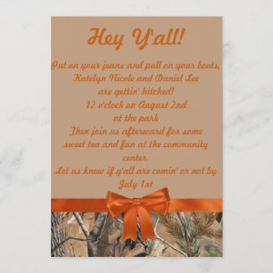 Camo en Tan Wedding Invitation Kaart