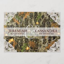 Camo en White Lace Wedding Invitation Kaart