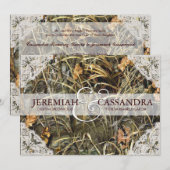 Camo en White Lace Wedding Invitation Kaart (Voorkant / Achterkant)