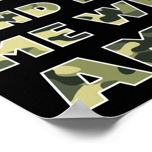 Camo et Ammo Drôle Chasse Poster noir (Coin)