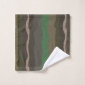 Camo et bandes abstraites vertes (Gant de toilette)