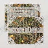 Camo et dentelle blanc antique Mariage RSVP (Devant / Derrière)