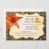 Camo et Orange Lily Faire-part de mariage (Devant)