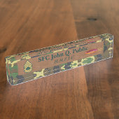 Camo et plaque signalétique en cuir de bureau (Taille)