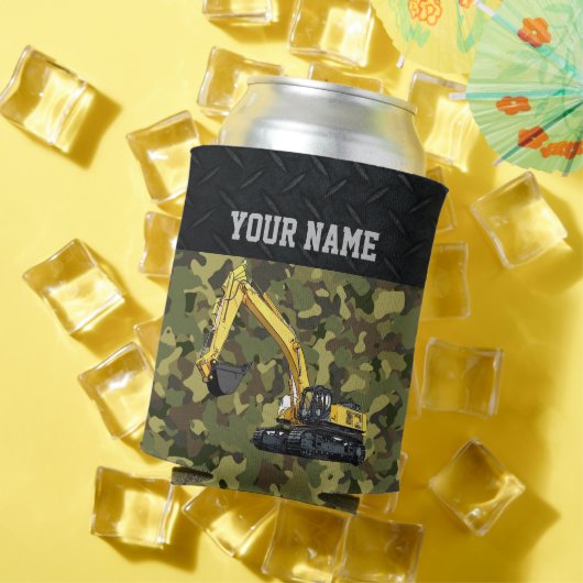 Camo Excavator Construction Equipment Cool Name Blikjeskoeler (Insitu Zomer)