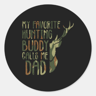 Camo Favoriete Hunting Buddy noemt me papa Deer Hu Ronde Sticker