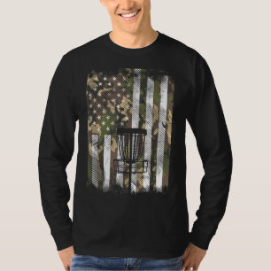 Camo Flag Disc Golfmand  Golfing Patriot T-shirt