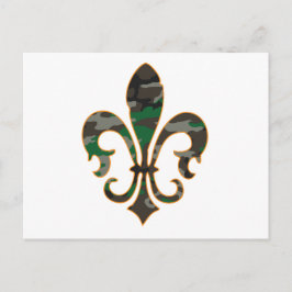 Camo Fleur De lis Briefkaart