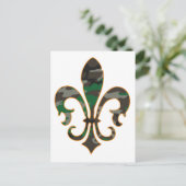 Camo Fleur De lis Briefkaart (Staand voorkant)