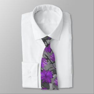 Camo Flowers Floral Grey dubbelzijdig bedrukt Stropdas