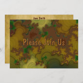 Camo Fractal Faire-part de mariage (Devant / Derrière)