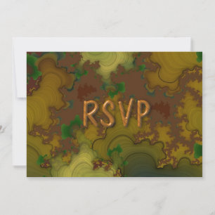 Camo Fractale Ontvangst RSVP Kaart
