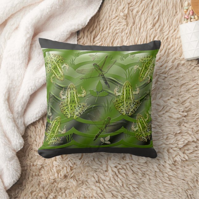 Camo Frogs Dragonflies Kussen (Deken)