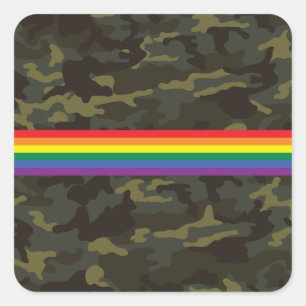 Camo Gay Pride Vierkante Sticker