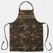 Camo gepersonaliseerd bruin schort (Voorkant)