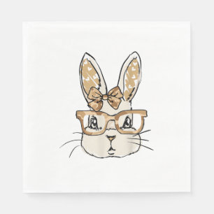 Camo Glazen Camo Stropdas Bow Bunny Gezicht Konijn Servet