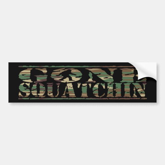 Camo Gone Squatchin Bumpersticker (Voorkant)