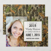 Camo Graduation Faire-part personnalisée (Devant / Derrière)