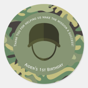 Camo Green   Leger Verjaardag Sticker