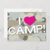 Camo gris J'AIME LE CAMP ! Carte postale (Devant / Derrière)