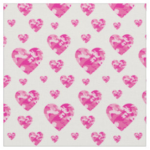 Camo Hearts roze Girls Country Camouflage Stof