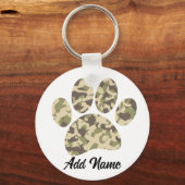 Camo hondenpootafdruk sleutelhanger (Voorkant)