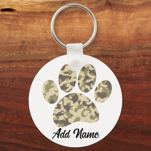 Camo hondenpootafdruk sleutelhanger (Voorkant)