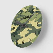 Camo Horloge avec nom, chambre à coucher enfant CG (Angle)