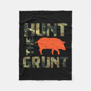 Camo Hunt De Grunt Hog  Wilde Zwijnen Jacht Fleece Deken