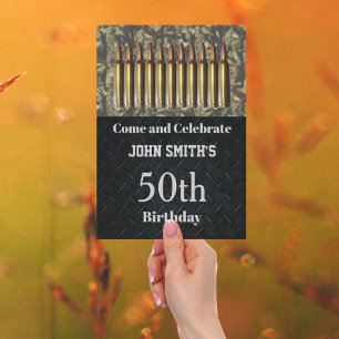 Camo Hunting AmBirthday Party Mannen Invitations Kaart