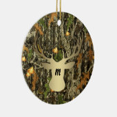 Camo Hunting Deer Monogram Ornament (Rechts)