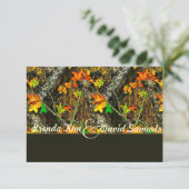 Camo Hunting Elegant Wedding Invitation Kaart (Staand voorkant)